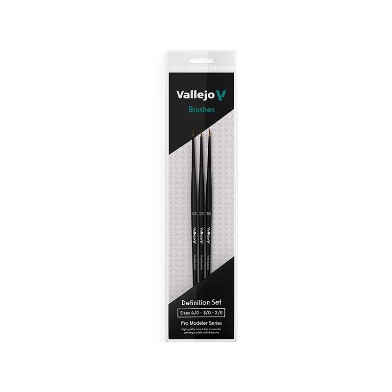 PINCEL PELO NATURAL PRO MODELER DEFINITION SET 4/0, 3/0 y 2/0