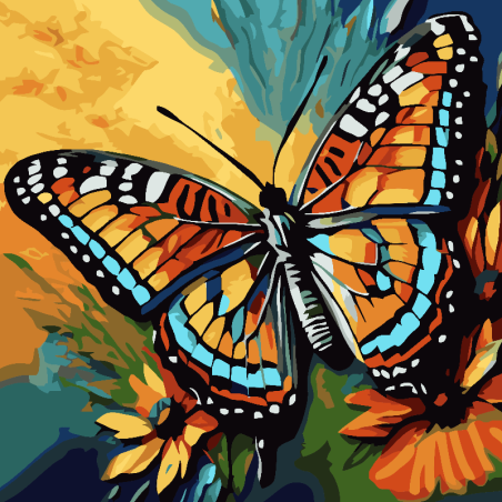 KIT PAINT BY NUMBERS MARIPOSA MONARCA 40x40