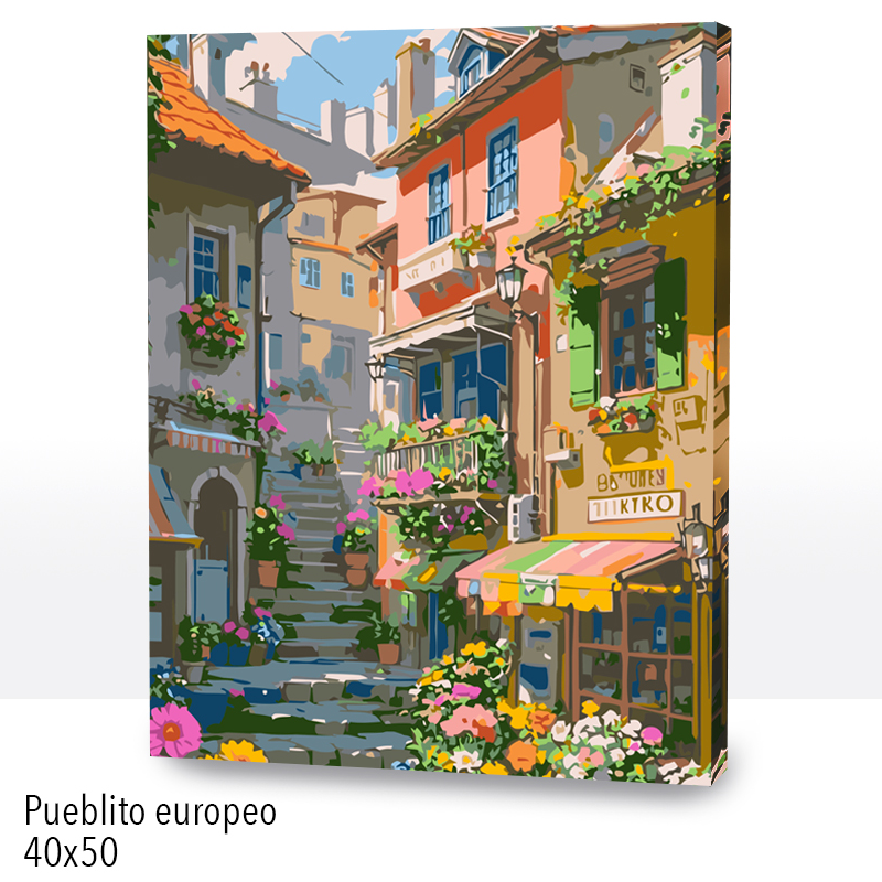 KIT PAINT BY NUMBERS PUEBLITO EUROPEO 40X50