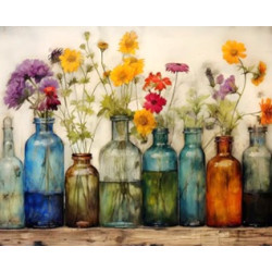 KIT PAINT BY NUMBERS BOTELLAS Y VIDA 50X65