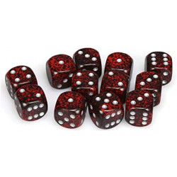 SET DE 12 DADOS D6 16MM MOTEADOS SILVER VOLCANO