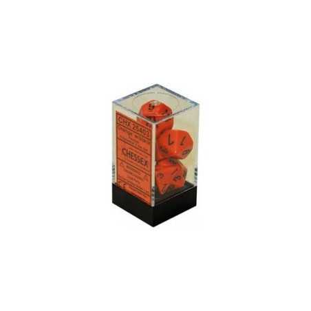 SET DE 7 DADOS OPACOS NARANJA C/NEGRO
