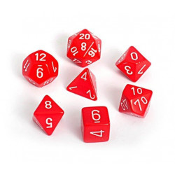 SET DE 7 DADOS OPACOS ROJO C/BLANCO