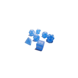 SET DE 7 DADOS FROSTED AZUL C/BLANCO